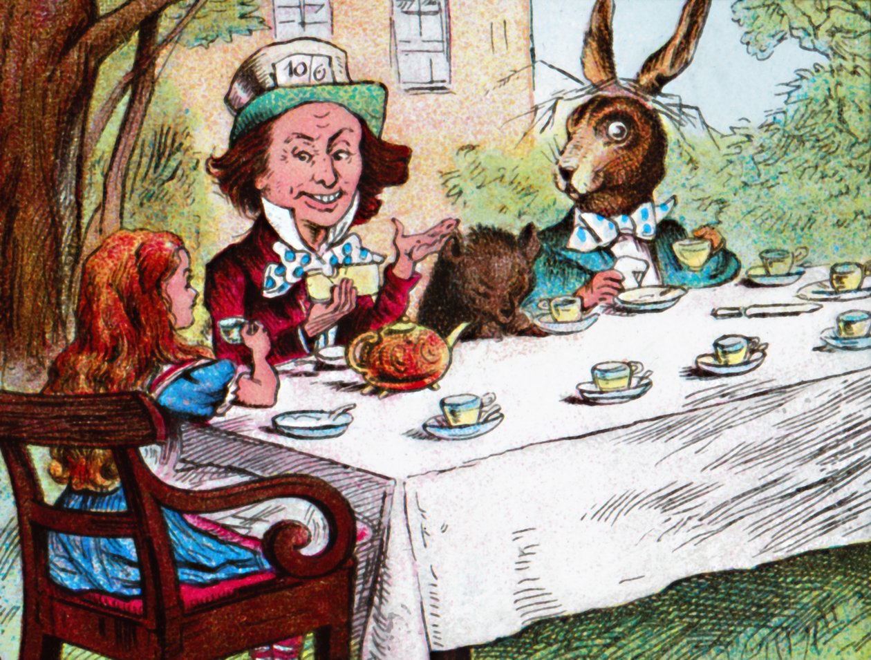 „Alice az őrült kalapos teapartiban”, 1910 alkotó: John Tenniel
