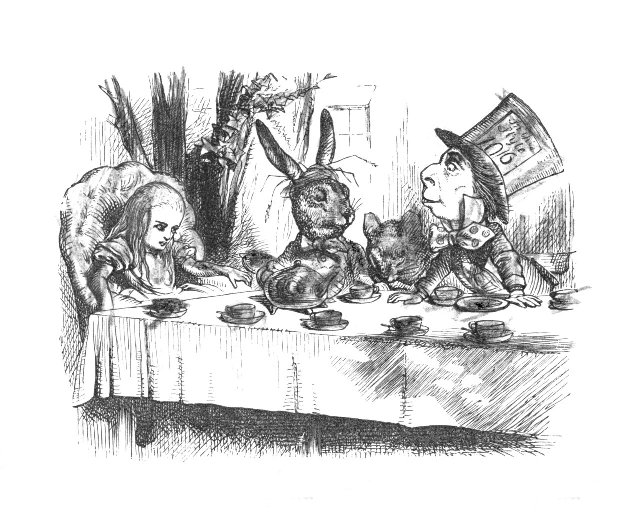 Alice a Mad Hatters teadélután, 1889 alkotó: John Tenniel