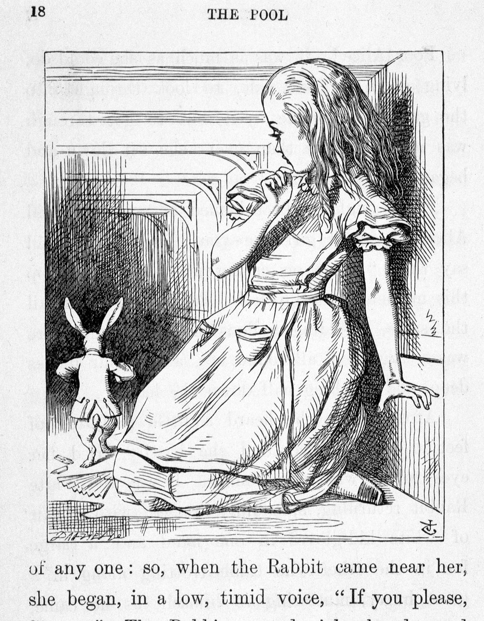Alice et le rabbit – Lewis Carroll, „Alice kalandjai Csodaországban és az üvegen át” című művében, ill. John Tenniel (1820-1914) alkotó: John Tenniel