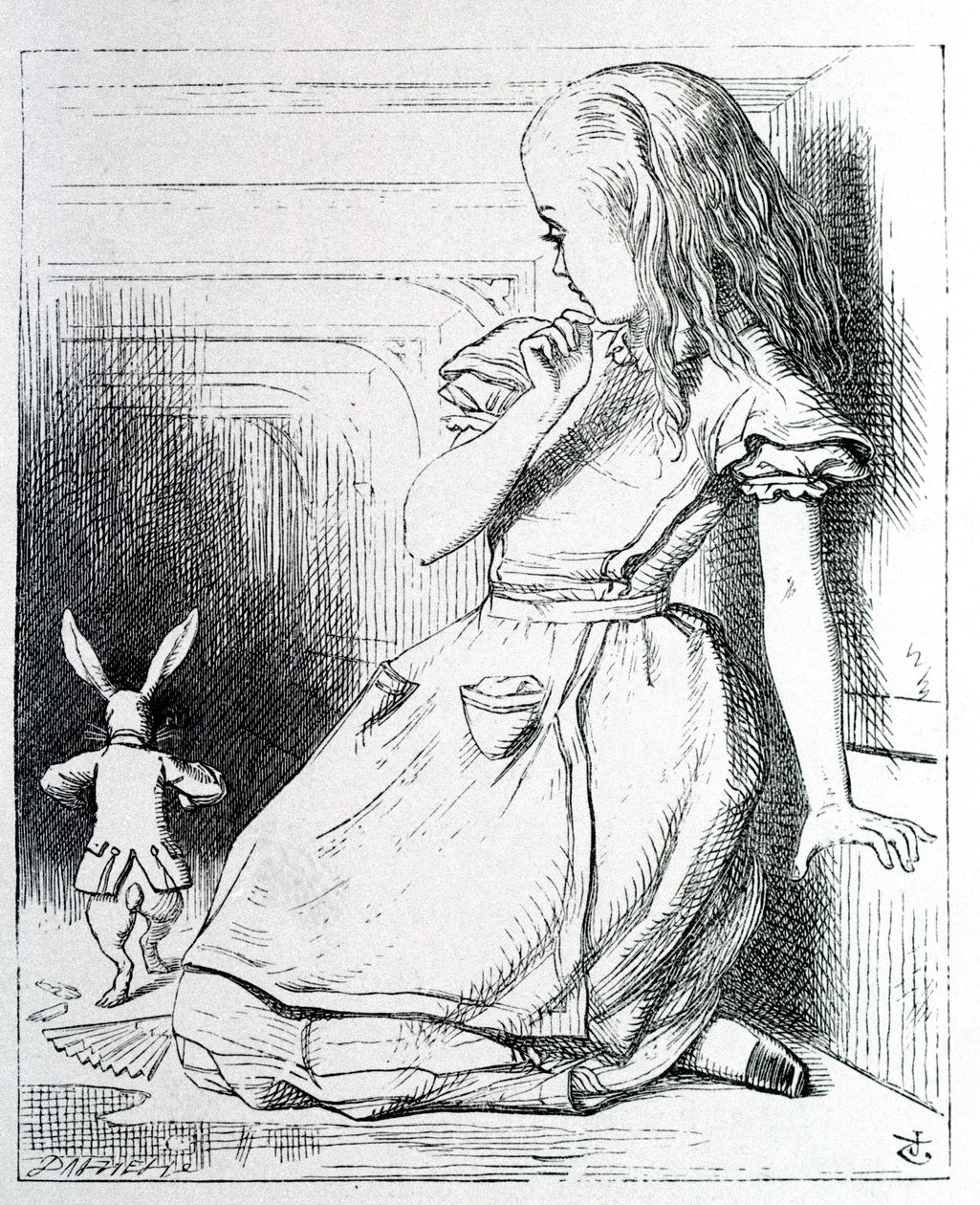 Alice et le rabbit - Lewis Carroll, „Alice kalandjai Csodaországban és az üvegen keresztül” című művében, ill. John Tenniel (1820-1914) alkotó: John Tenniel