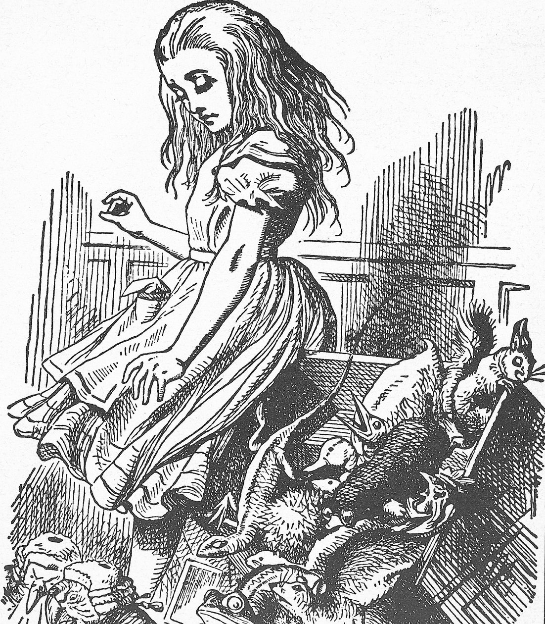 CARROLL, Lewis (1832-1898). Angol író, matematikus és fotós. Alice kalandjai Csodaországban (metszet) alkotó: John Tenniel