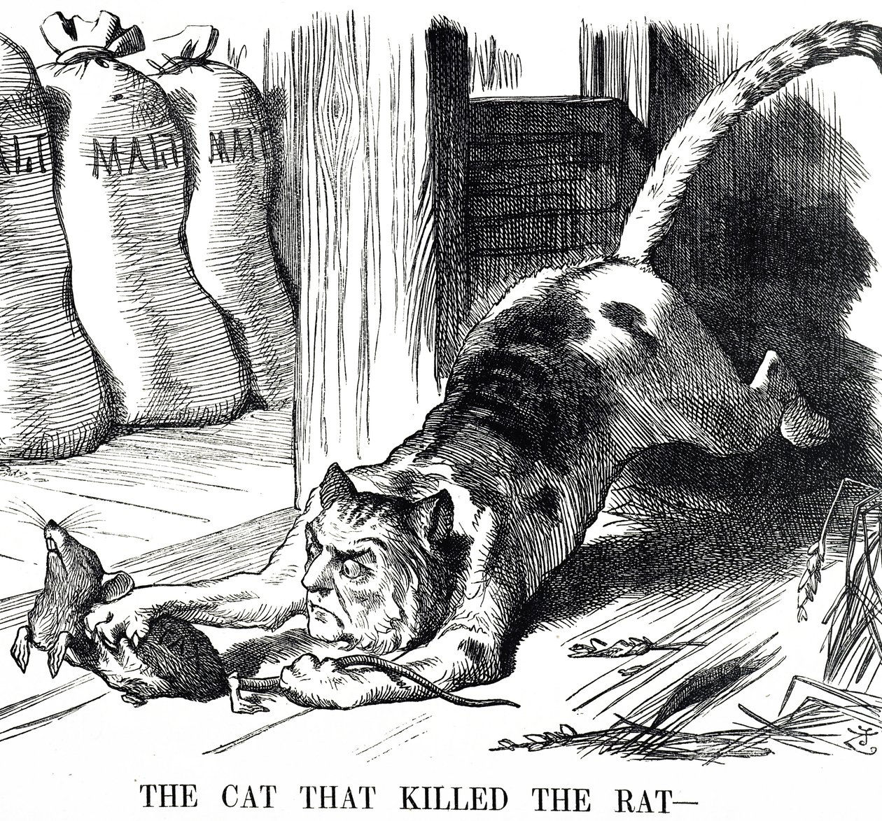 A malátaadó 1880-as eltörlését kommentáló rajzfilm alkotó: John Tenniel