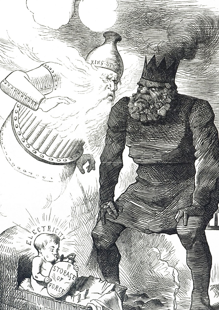 Rajzfilm kommentálja az elektromosság gyerekcipőjét alkotó: John Tenniel