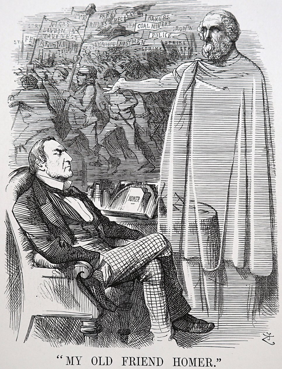 Gladstone régi barátja, Homer alkotó: John Tenniel