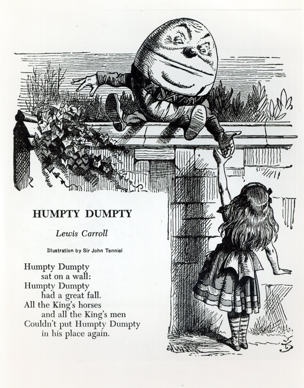 Humpty Dumpty, illusztráció a mondókához, Lewis Carroll (1832-98) alkotó: John Tenniel