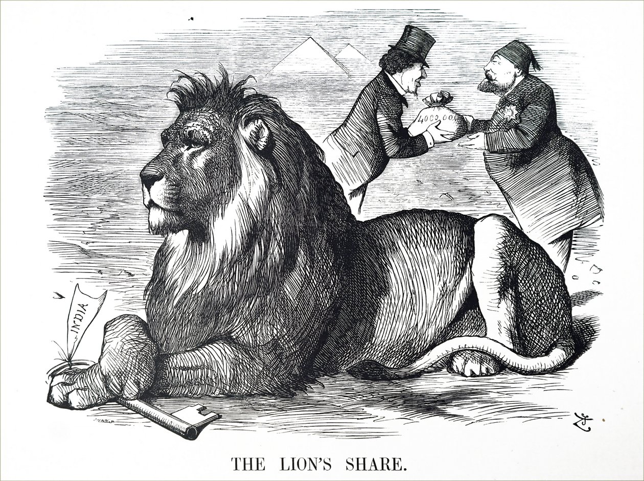A brit kormány felhatalmazza a Rothschildeket a Szuezi-csatorna részvényeinek kivásárlására. alkotó: John Tenniel