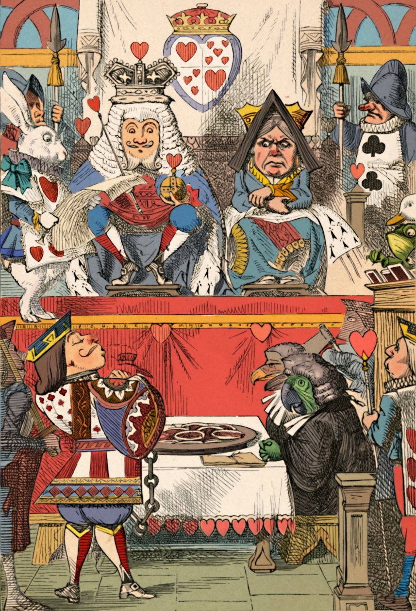 A szívek királya és királynője az udvarban, 1889 alkotó: John Tenniel
