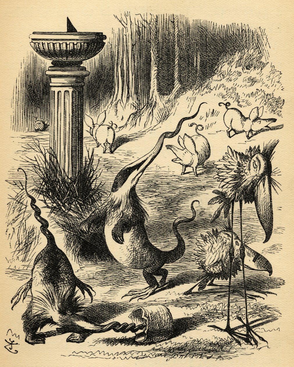 A Slithy Toves. Illusztráció: Sir John Tenniel alkotó: John Tenniel