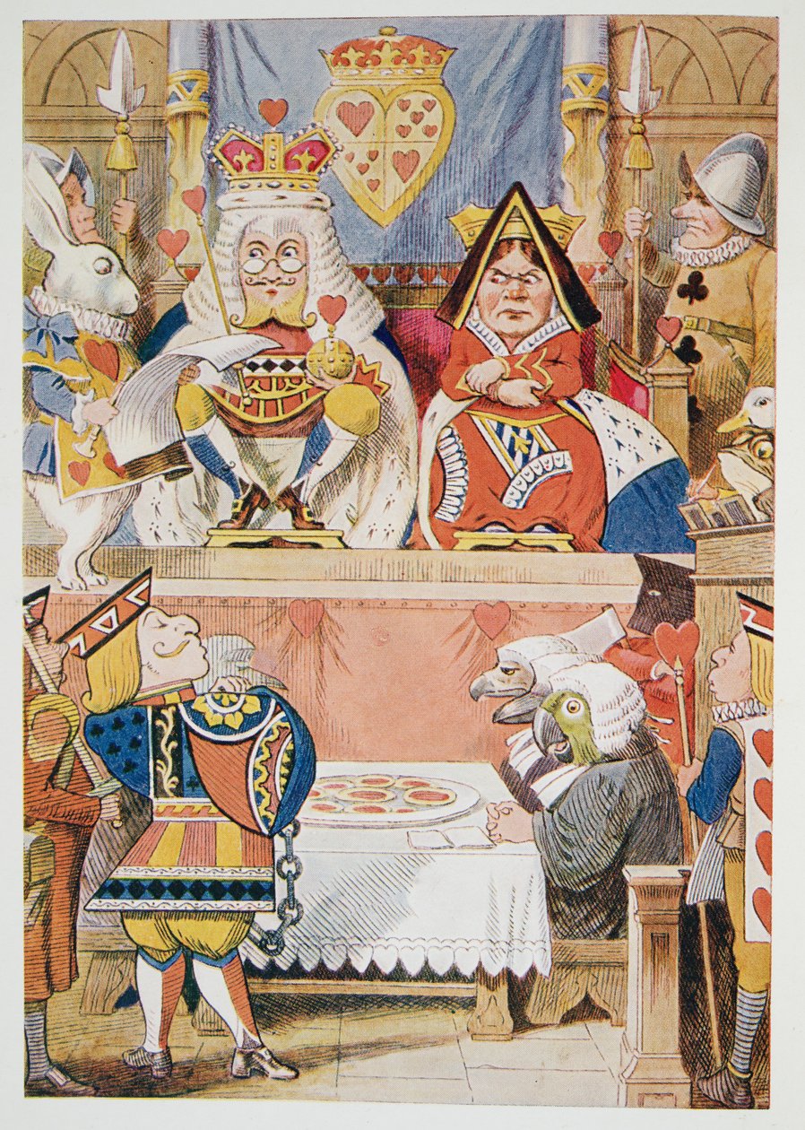 A szívlovag próbája, az Alices Adventures In Wonderland And Through The Looking-Glass And What Alice Found There című regényből, Lewis Carroll (1832 - 98), megjelent 1911-ben (színes litográfia). alkotó: John Tenniel
