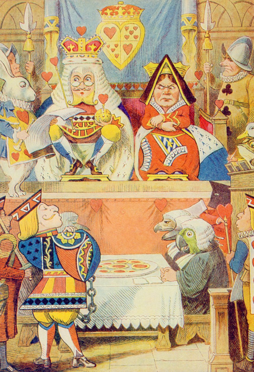 A Szívhuszár próbája, illusztráció Lewis Carroll "Alice Csodaországban" című művéből (1832-9). alkotó: John Tenniel