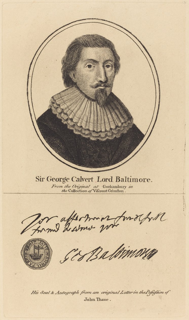 Sir George Calvert, Lord Baltimore alkotó: John Thane
