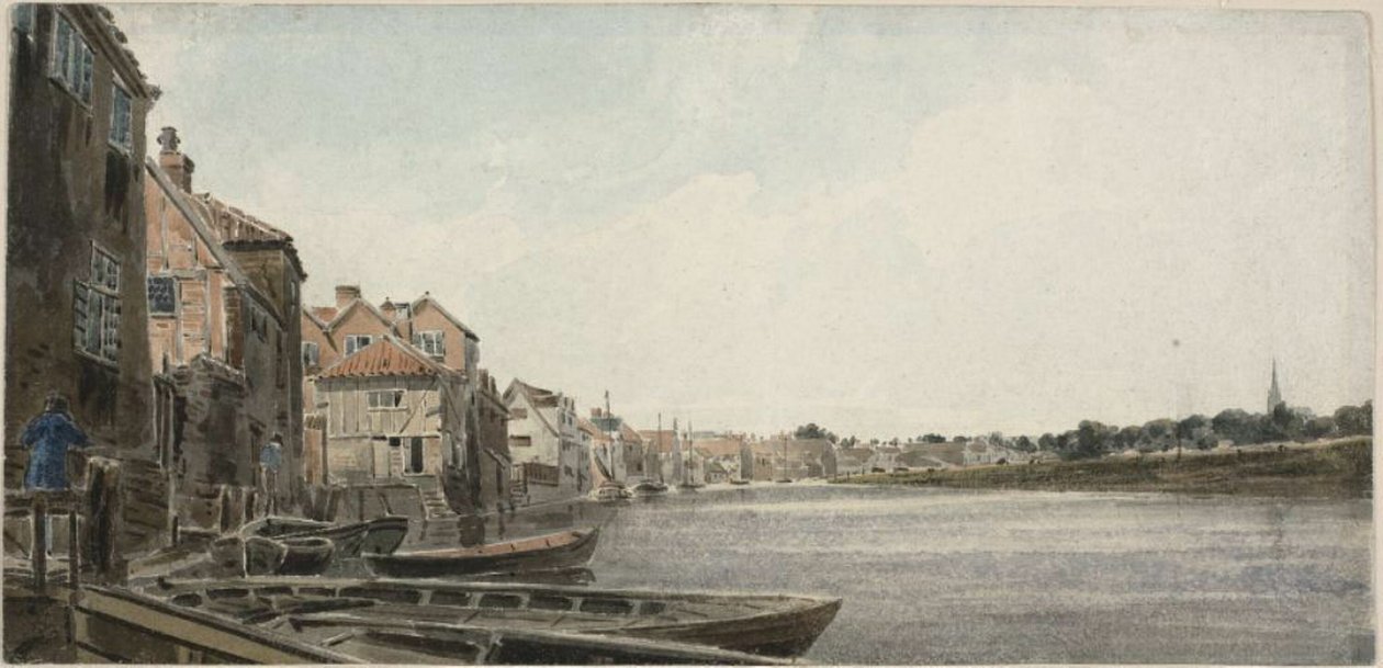 Kilátás a Wensumra a King Streeten, a Foundary Bridge felől alkotó: John Thirtle