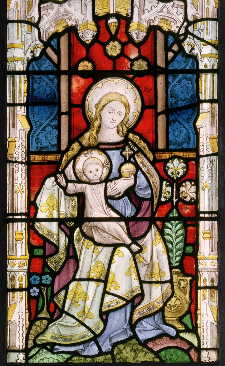 Madonna és gyermeke, 1863 körül (ólomüveg) alkotó: John Thomas Grylls
