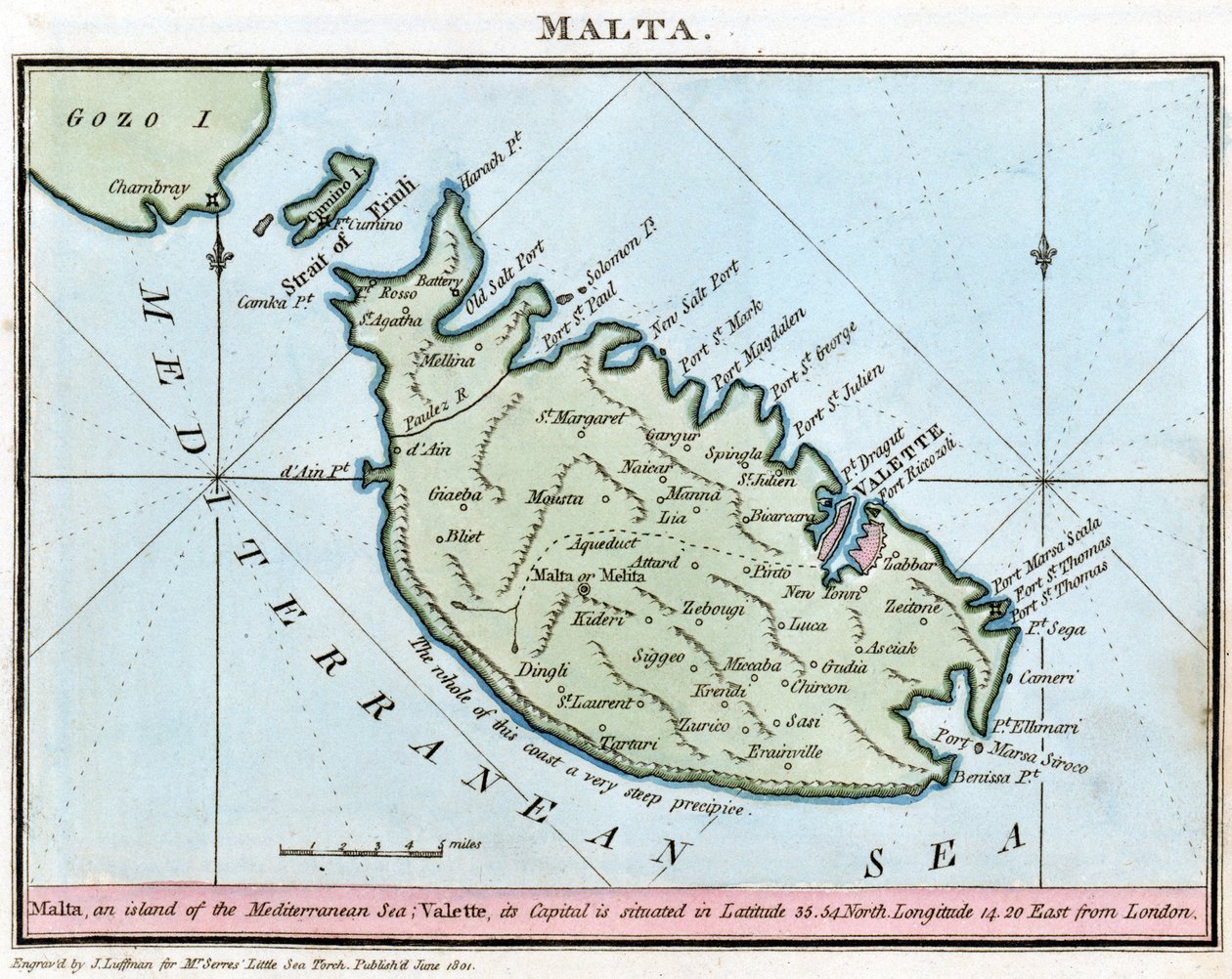 Málta térképe alkotó: John Thomas Serres