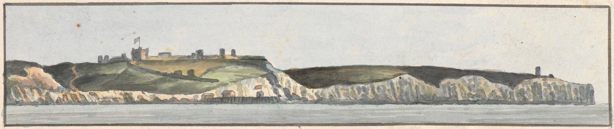 Dover kastély, északkelet, 1/2 észak (az öt rajz egyike egy tartón) alkotó: John Thomas Serres