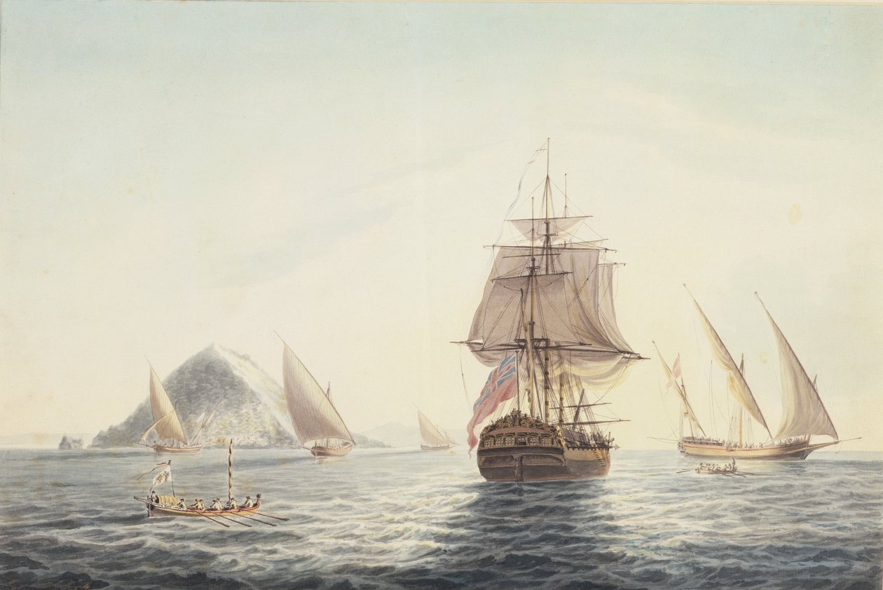 Gibraltár: a "Sirius" elhajózik alkotó: John Thomas Serres