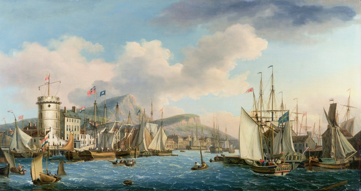 Leith kikötője, 1825 alkotó: John Thomas Serres