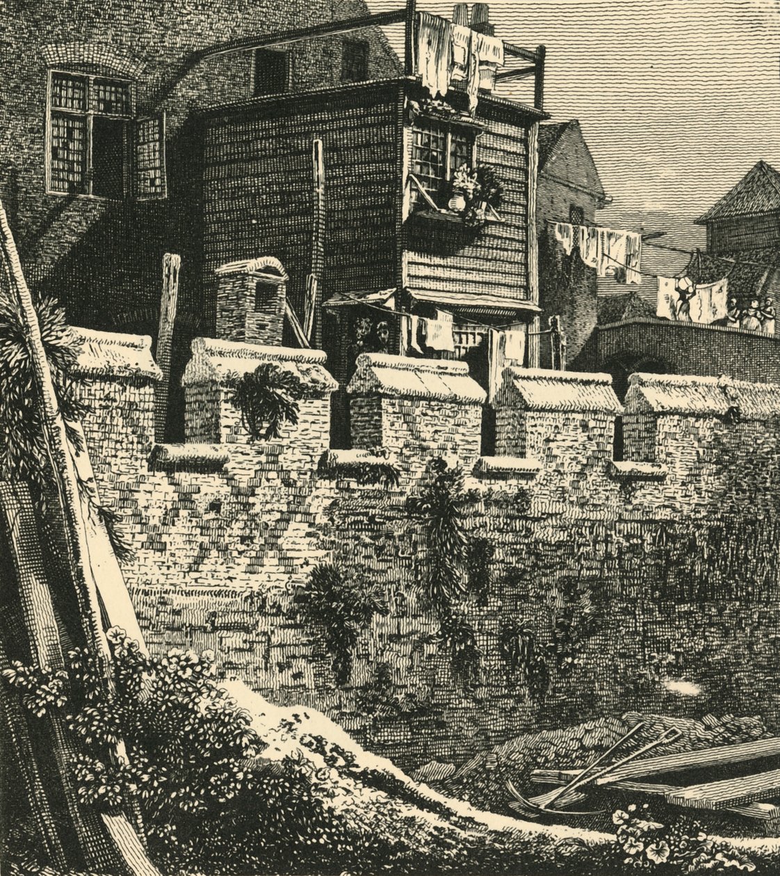 A londoni fal töredéke St. Giles-ben, Cripplegate, 1812, 1925. alkotó: John Thomas Smith