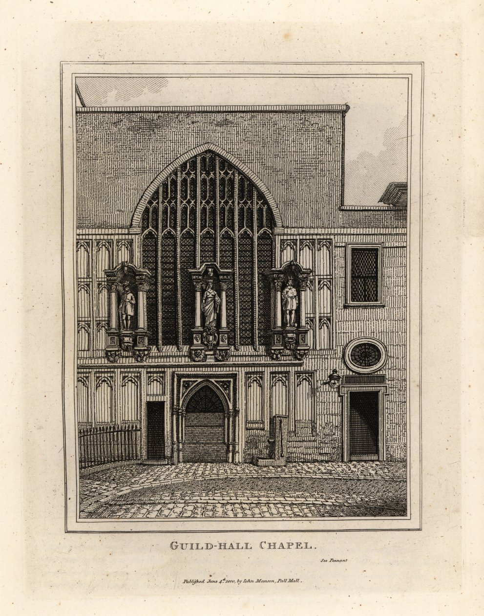 Guild-hall kápolna, 1440-ben átépítették, a 12. századi londoni Guildhall része alkotó: John Thomas Smith