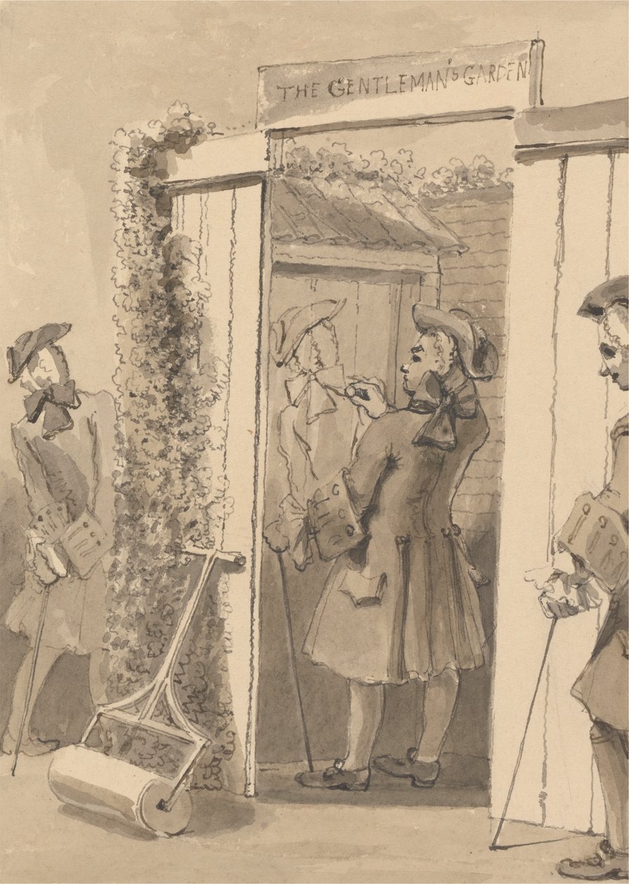 Az idejét túllépő Hogarth egy bizonyos hely ajtajára rajzolja társának alakját, minden barátja nagy csodálatára alkotó: John Thomas Smith