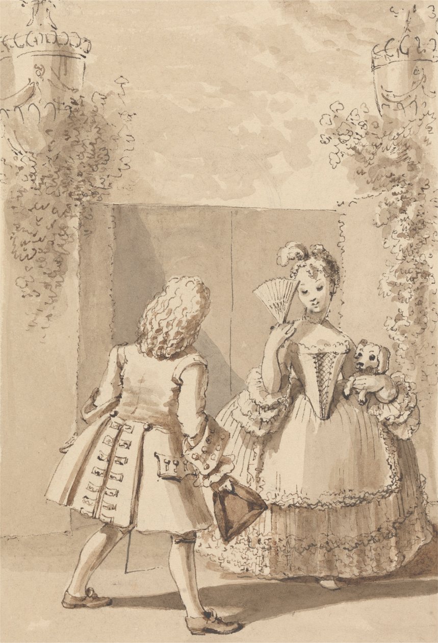 Hogarth kinyilvánítja szerelmét Miss Thornhillnek alkotó: John Thomas Smith