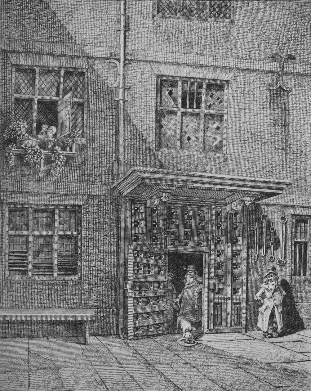 A Poultry Compter belső képe, City of London, 1813, 1911 alkotó: John Thomas Smith