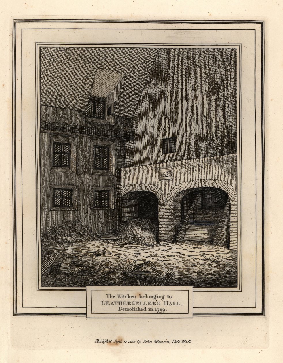 A Leathersellers’ Hall konyhája, London alkotó: John Thomas Smith