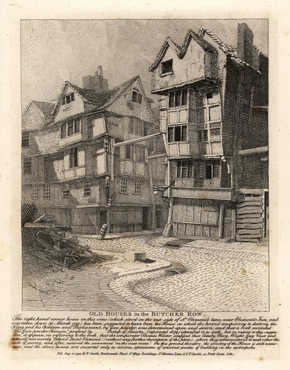 Régi házak a londoni Butcher Row-ban A St Clement