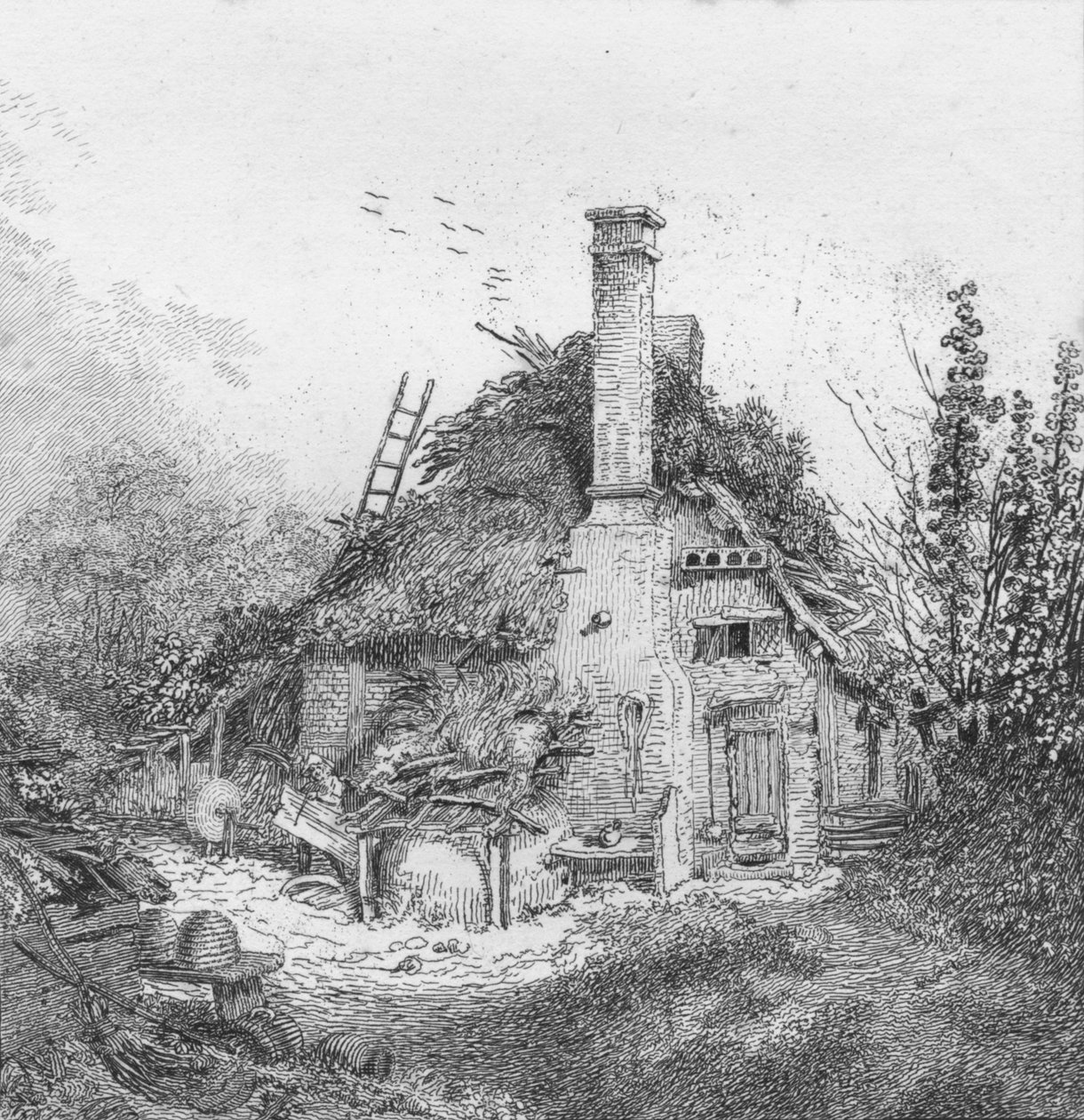 Merrow Common, Surrey, 1797 alkotó: John Thomas Smith
