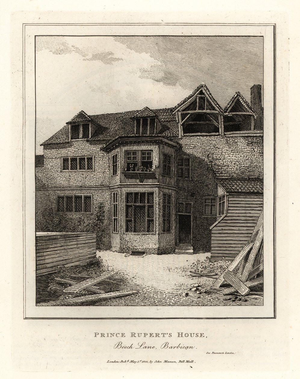 Rupert herceg háza, Beech Lane, Barbican alkotó: John Thomas Smith