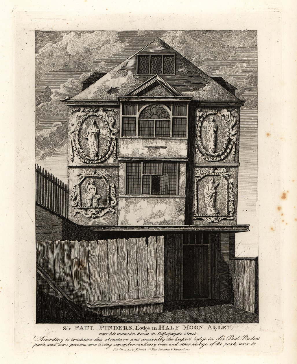 Sir Paul Pinders Lodge a Half Moon Alley-ban alkotó: John Thomas Smith