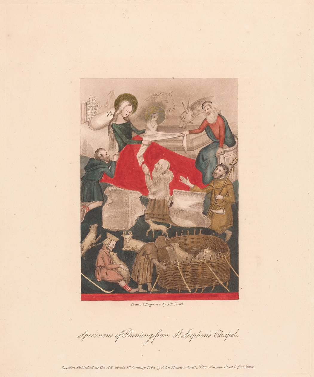 Muster der Malerei aus der St. Stephanskapelle alkotó: John Thomas Smith