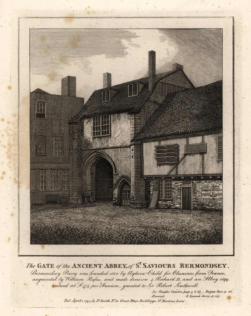 A Bermondsey Szent Megváltó ókori apátságának kapuja alkotó: John Thomas Smith