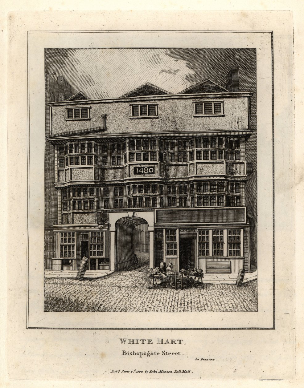 The White Hart, Bishopsgate Street alkotó: John Thomas Smith
