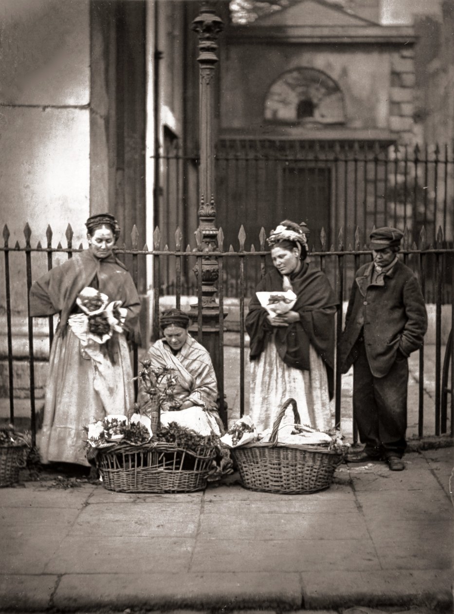 Covent Garden Flower Woman, a londoni utcai életből, J. Thomson és Adolphe Smith alkotó: John Thomson