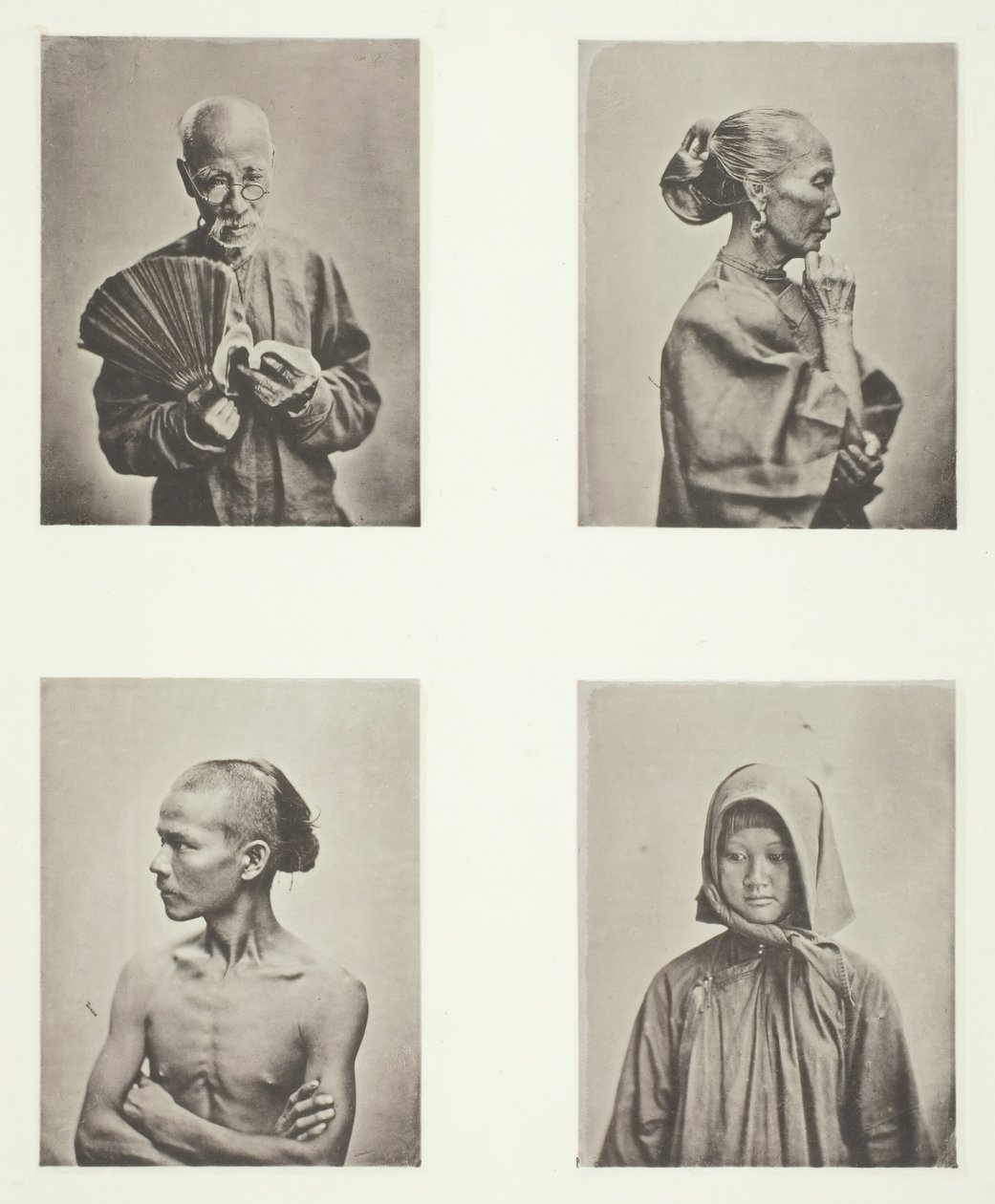 Négy fej, a munkásosztály típusai, c. 1868. alkotó: John Thomson