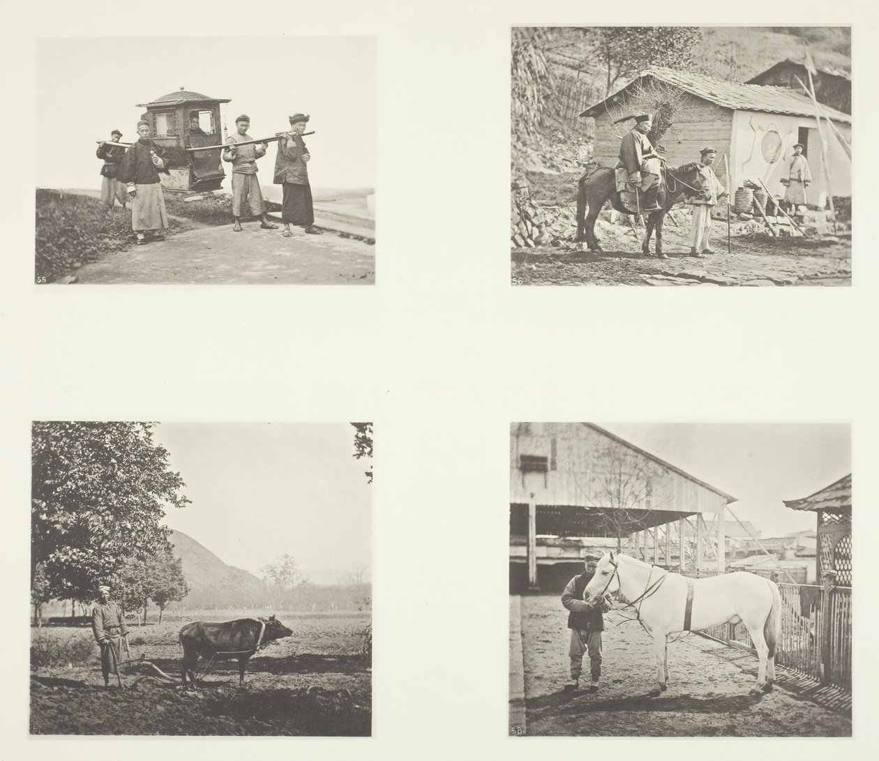 A szedán, egy katonatiszt, az eke, egy észak-kínai póni, c. 1868. alkotó: John Thomson