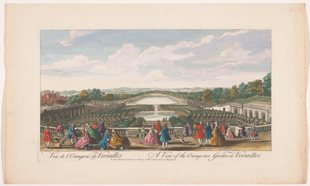 Kilátás a narancsfákra a Versailles-i palota Orangerie-je előtt Kilátás a versailles-i narancsfás kertre (cím a tárgyon) alkotó: John Tinney