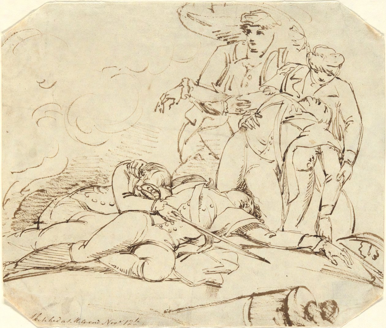 Montgomery tábornok halála a Quebec elleni támadásban, 1775. december 31. alkotó: John Trumbull