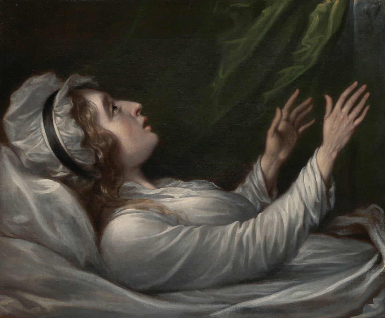 Sarah Trumbull a halálos ágyán alkotó: John Trumbull