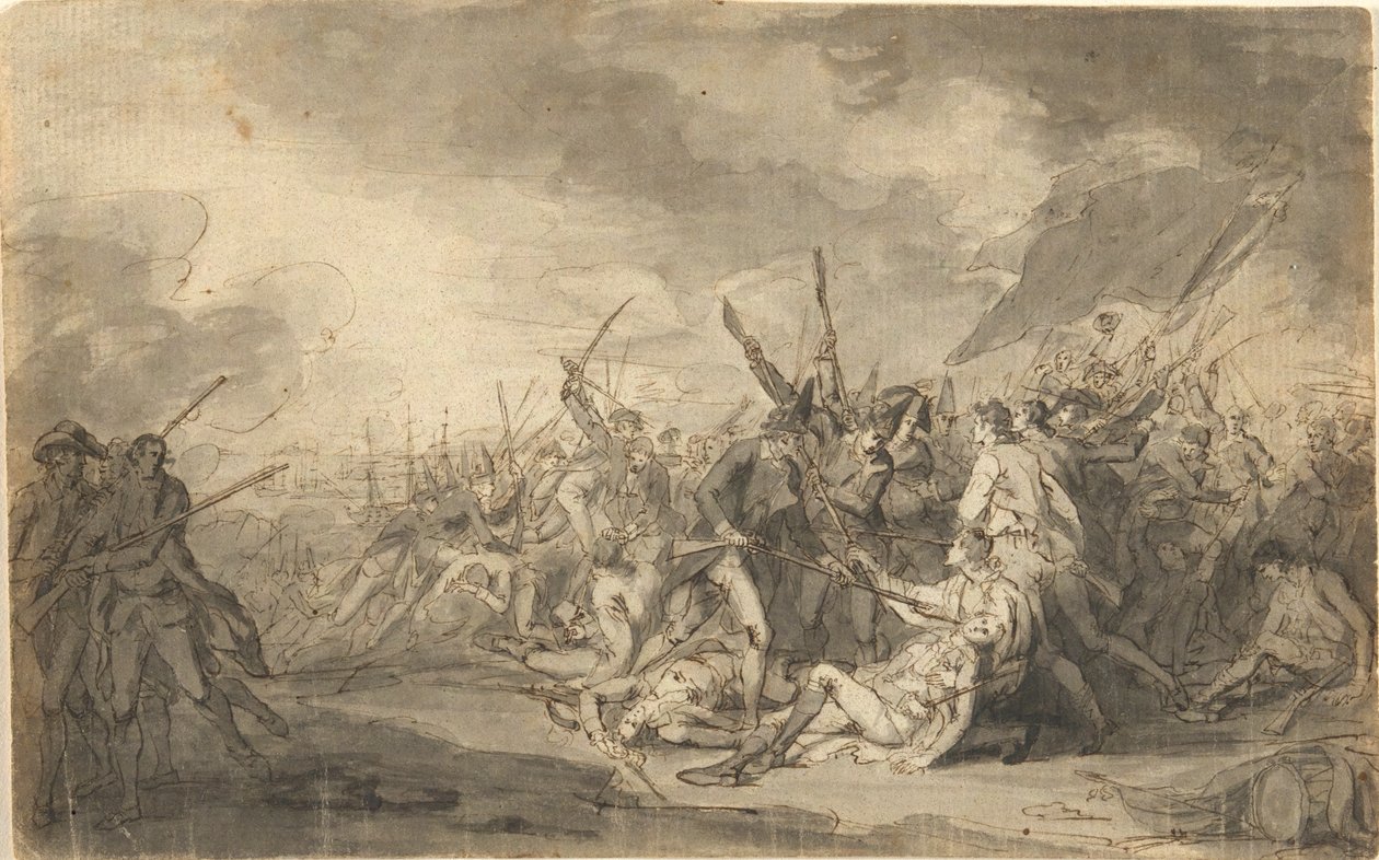 Tanulmány Warren tábornok haláláról a bunkeri csatában alkotó: John Trumbull