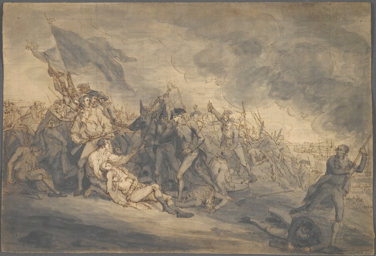 Tanulmány Warren tábornok haláláért a Bunkerben alkotó: John Trumbull