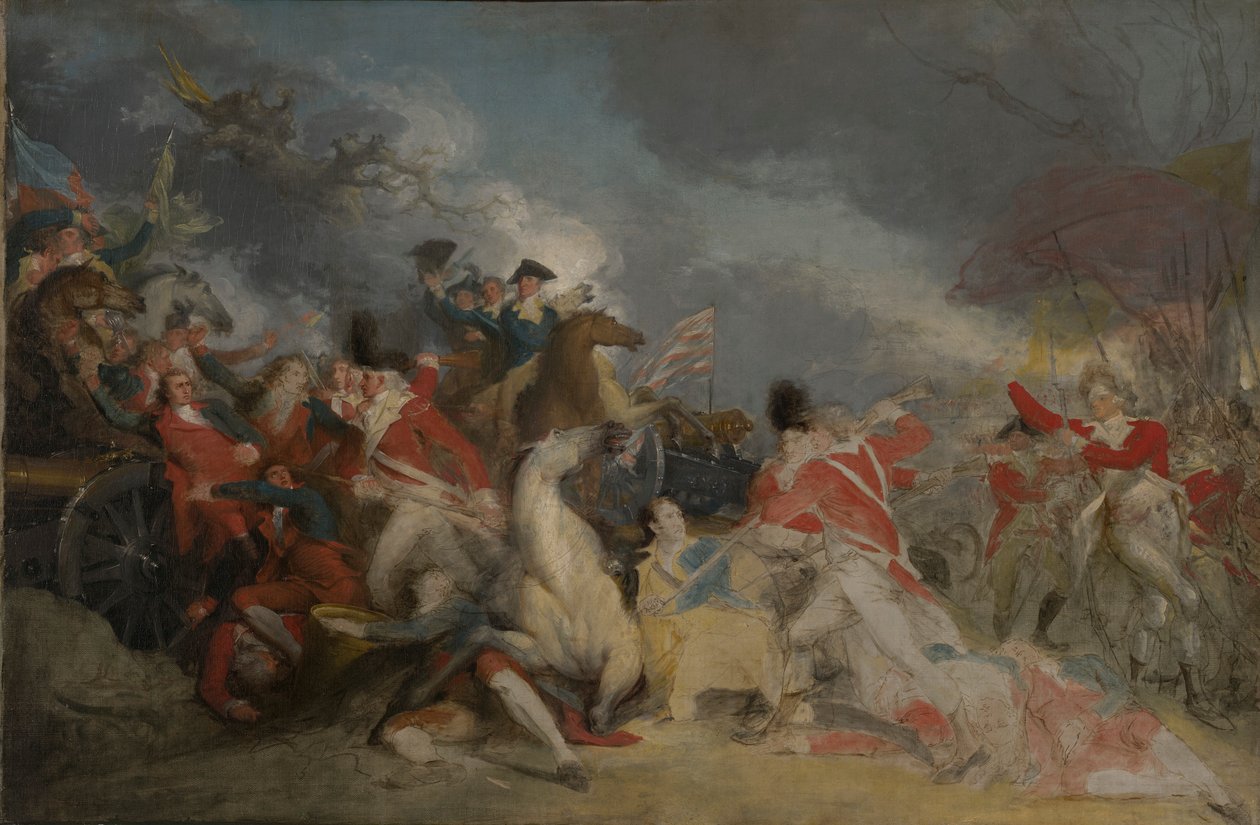 Mercer tábornok halála a princetoni csatában, 1777. január 3. (befejezetlen változat) alkotó: John Trumbull