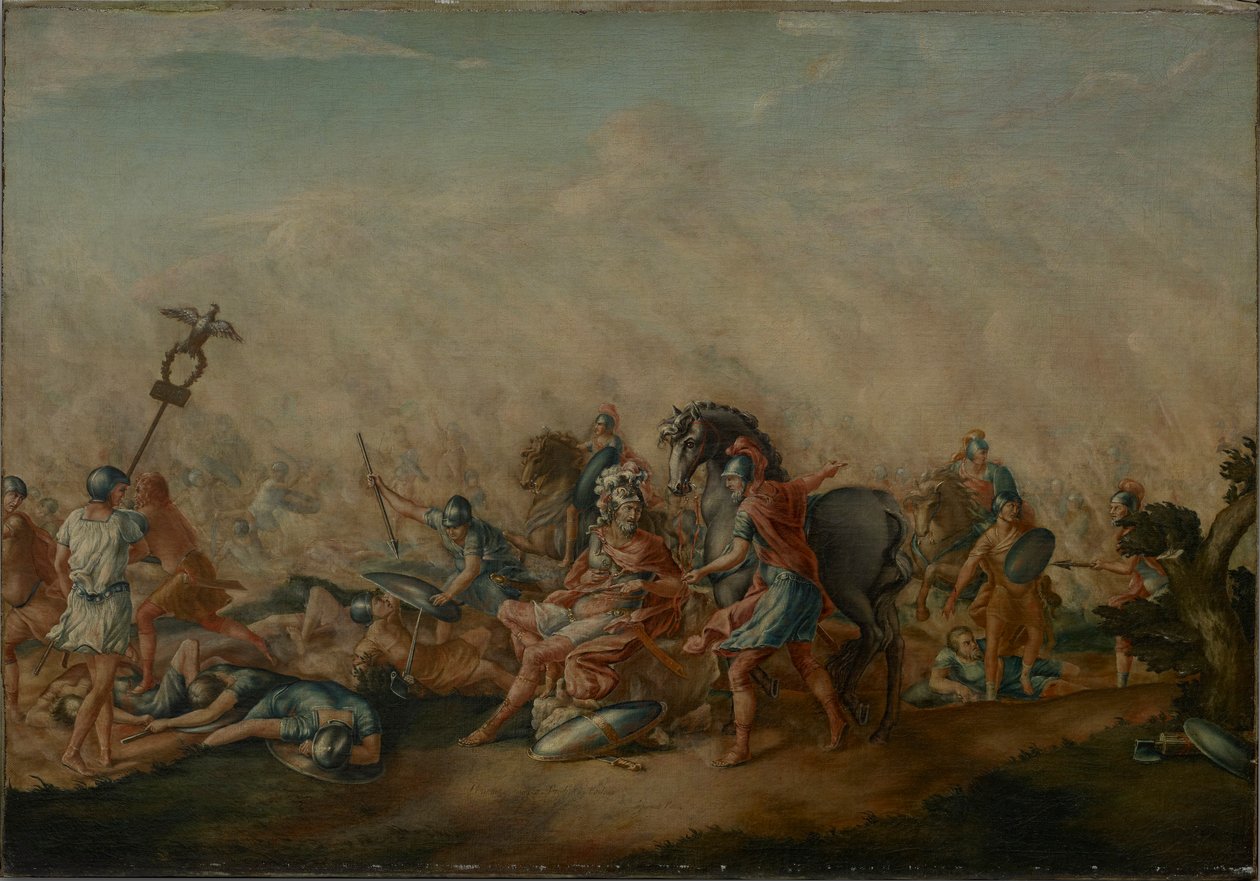 Paulus Aemilius halála a cannaei csatában alkotó: John Trumbull