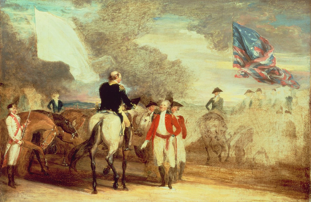 Cornwallis feladása Yorktownban, 1787 alkotó: John Trumbull