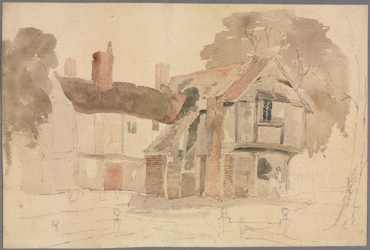 Bray templom udvara, 1807. alkotó: John Varley