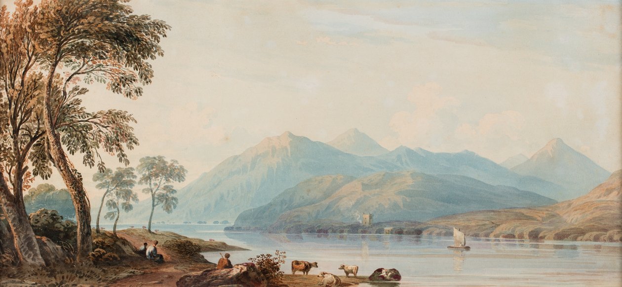 Glengary Loch, dátum ismeretlen (akvarell, papír) alkotó: John Varley