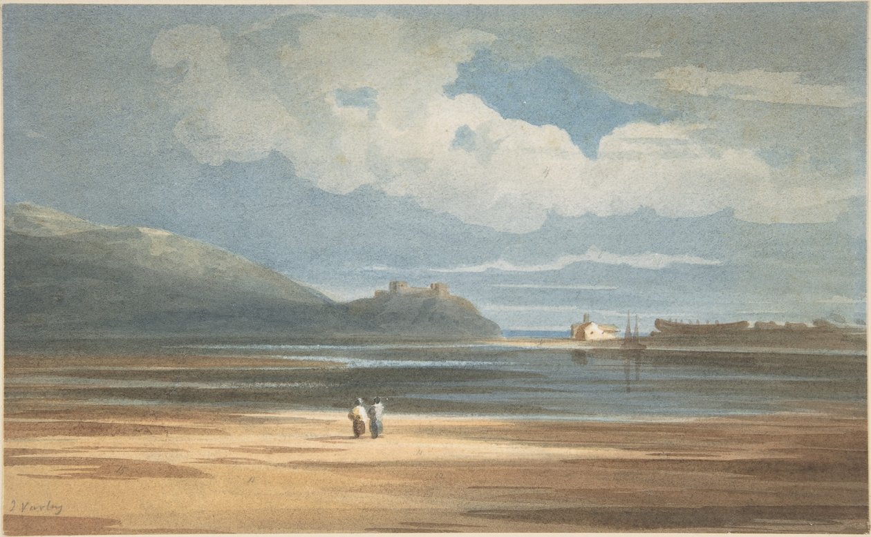 Harlech vára a Traeth Mawr túloldalán alkotó: John Varley