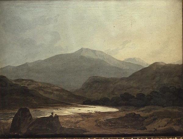 Moel Hebog: lenéz a Völgyre Dinas Emrys közeléből alkotó: John Varley