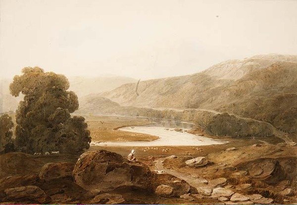No.1607 Vale of the River Mawddach, Wales, 1805 körül (akvarell és fekete kréta papíron) alkotó: John Varley